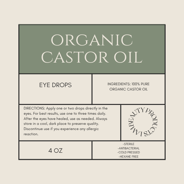 9) 100% Pure Organic Castor Oil Eye Drops 2oz