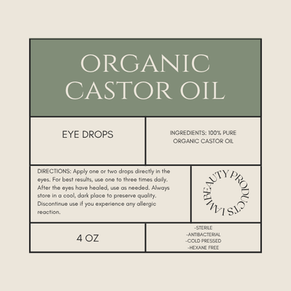 9) 100% Pure Organic Castor Oil Eye Drops 2oz