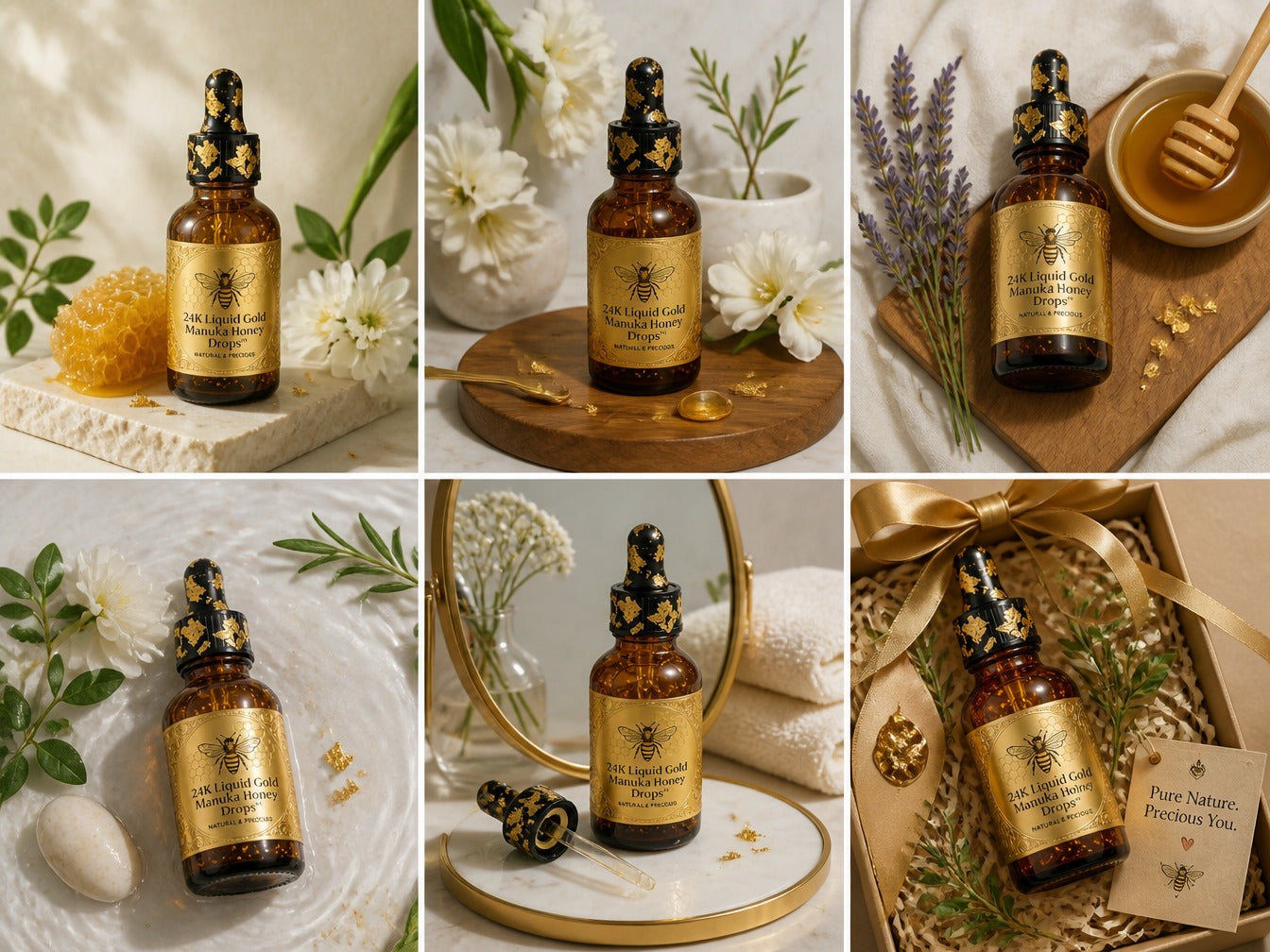 8) 24K Liquid Gold Manuka Honey Drops™