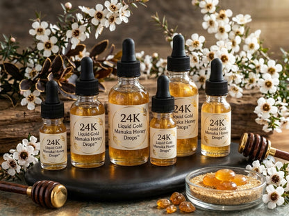 9b) 24K Liquid Gold Manuka Honey Drops™